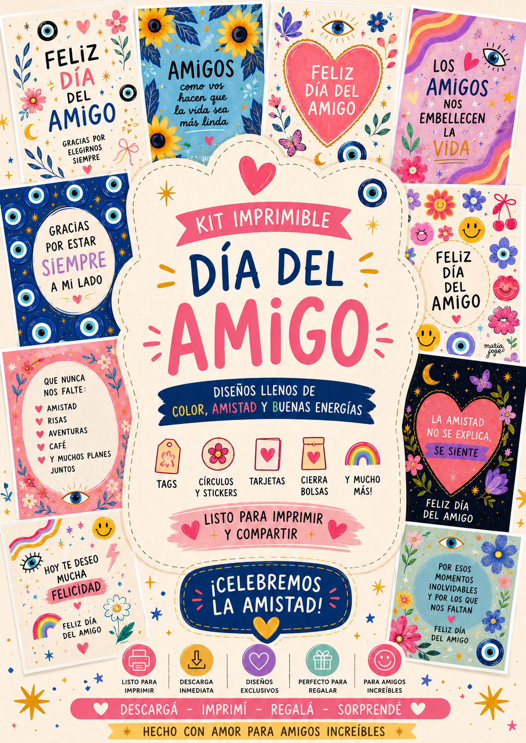 Kit Imprimible Dia del amigo
